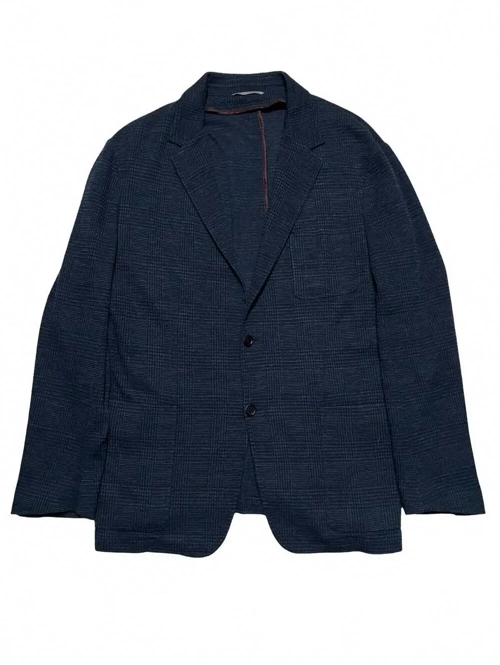 Canali Cotton Wool Glen Plaid Check Blue Blazer Unlined Men’s IT 58 US 48 Jacket